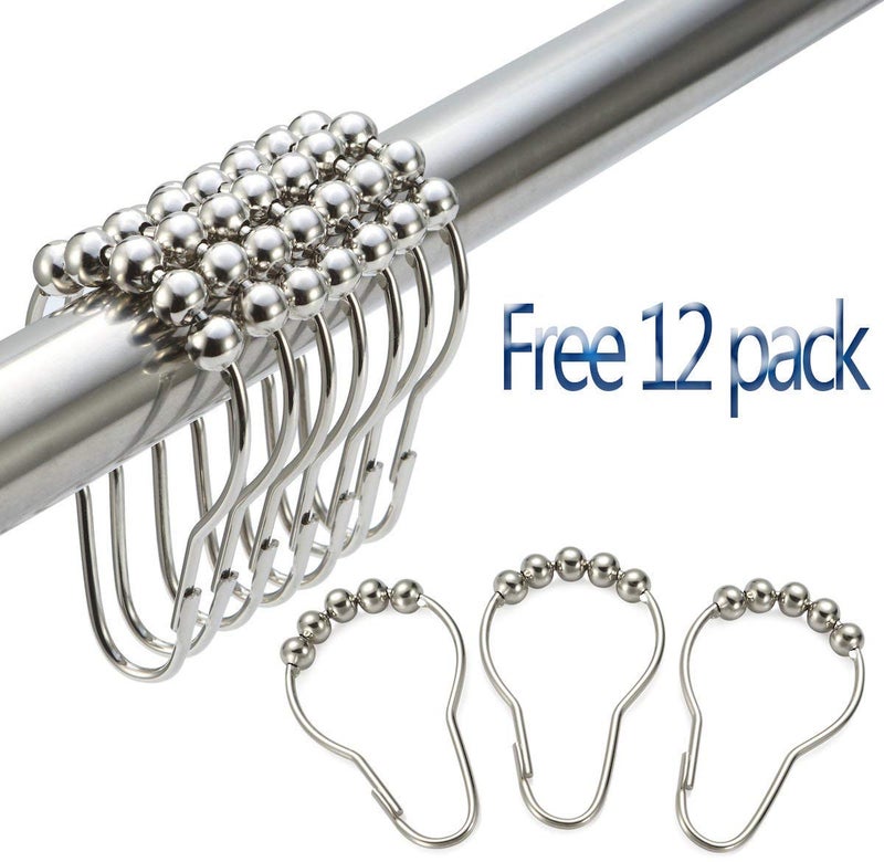 Quany Life Stretchable Corner Shower Curtain Rod - Drill Free Install 304 Stainless L Shaped 23.6-32" x 23.6-32",for Bathroom, Clothing Storeï¼ˆFree Curtain Hookï¼‰ - Image 2