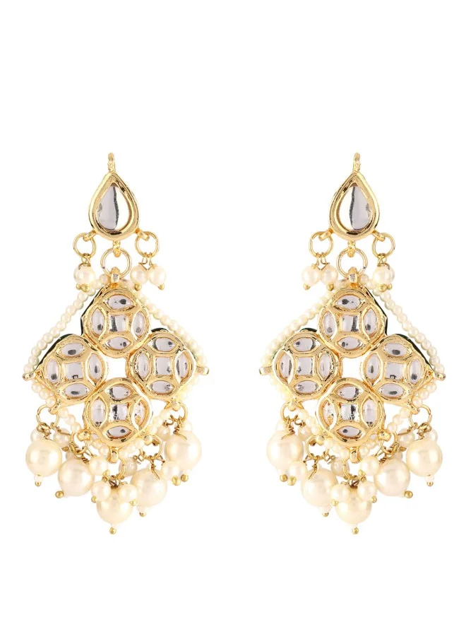 ISHIN Gold-Toned Square Drop Earrings