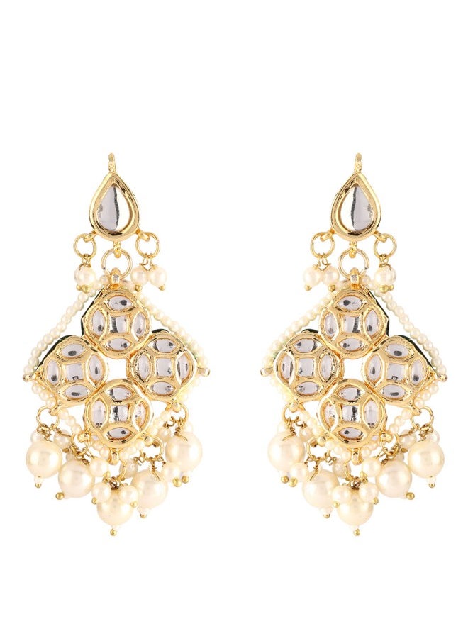 ISHIN Gold-Toned Square Drop Earrings  - Image 2