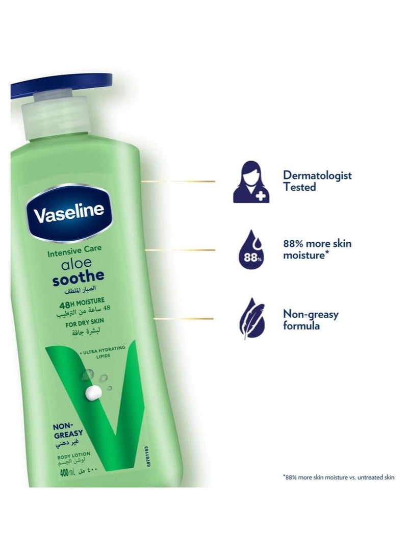 Vaseline Aloe Soothe Body Lotion For Dry Skin 400ml Pack of 2 - Image 3