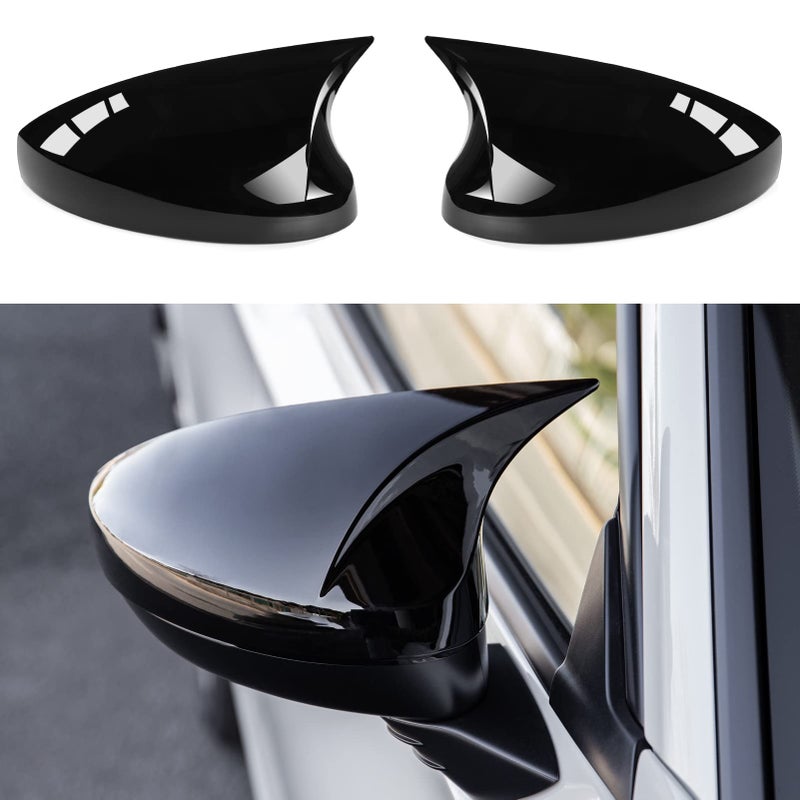CKE 2pcs Compatible with Honda Civic 2026 2025 2024 2023 2022 Accessories Aggressive Look Sport Door Side Mirror Cover Exterior Rearview Mirror Guard Cover Trims Glossy Black