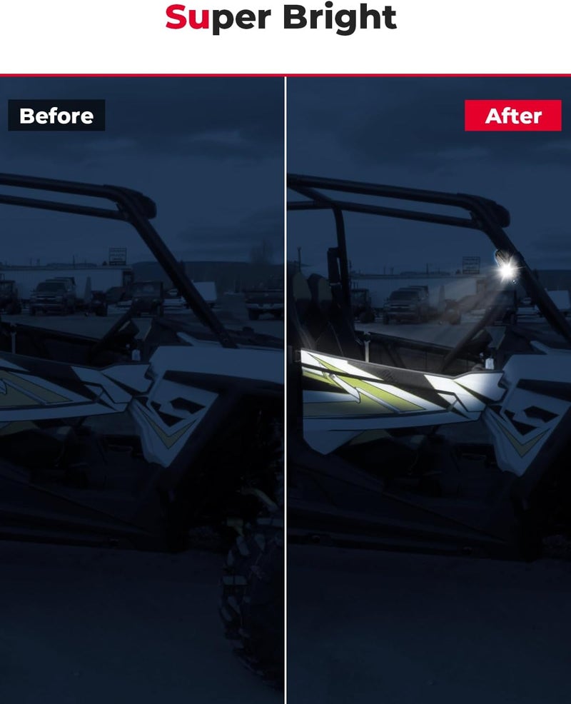 kemimoto Universal Dome Light Cab LED Light, White Bright Waterproof Solid UTV Roll Cage Light SXS Light Bar, Compatible with Golf Cart Vehicle RV Truck Tractor Polaris RZR Ranger Can Am Maverick X3 Wide use compliant quality - Image 2