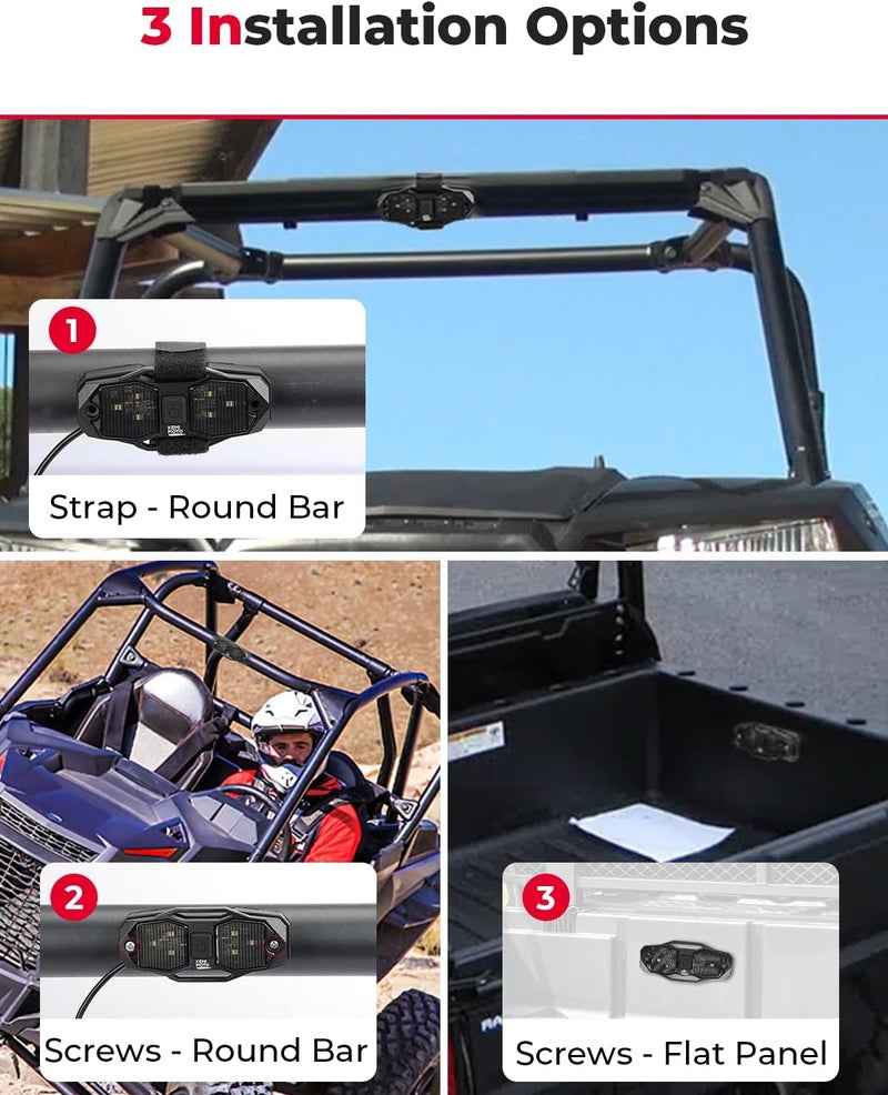kemimoto Universal Dome Light Cab LED Light, White Bright Waterproof Solid UTV Roll Cage Light SXS Light Bar, Compatible with Golf Cart Vehicle RV Truck Tractor Polaris RZR Ranger Can Am Maverick X3 Wide use compliant quality - Image 4