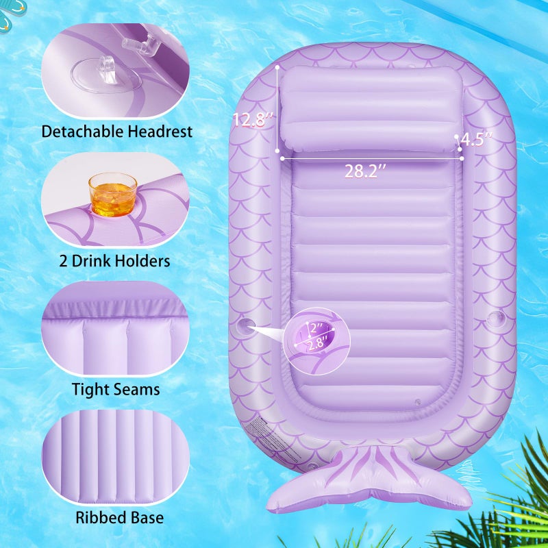 HeySplash Inflatable Tanning Lounger Float - Adults' Swimming Pool Float  Purple - Image 4