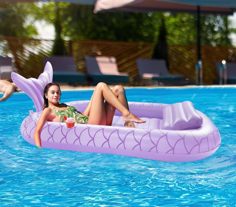HeySplash Inflatable Tanning Lounger Float - Adults' Swimming Pool Float  Purple - Image 2