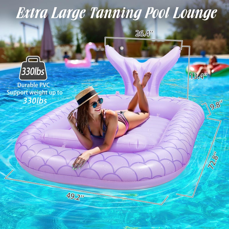 HeySplash Inflatable Tanning Lounger Float - Adults' Swimming Pool Float  Purple - Image 5