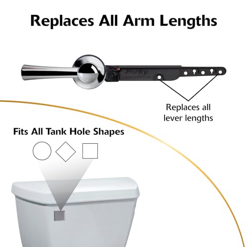 Korky 6054BP StrongARM Tank Lever Universal to Fit Front Angled Side Left and Right Mount Toilets, Chrome, Simple Style - Image 4