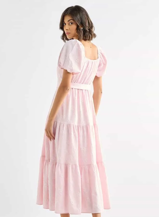 Splash FAV Belted Puff Sleeve Dress