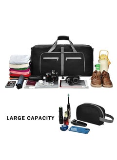 Mike Music Duffle Bag with Shoes Compartment and Adjustable Strap,Foldable Travel Duffel Bags for Men Women,Waterproof Duffel Bags (85L)  - Image 4