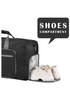 Mike Music Duffle Bag with Shoes Compartment and Adjustable Strap,Foldable Travel Duffel Bags for Men Women,Waterproof Duffel Bags (85L)  - Image 5