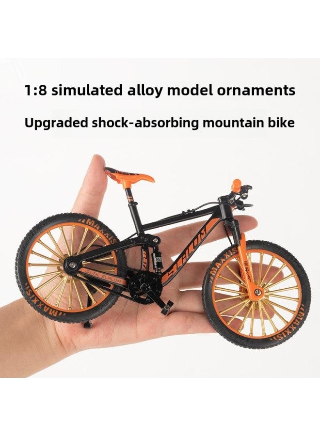 Alloy Bicycle Model Simulation Mountain Bike Speed Drop Car Road Bike Bicycle Ornaments Gift Toys Wholesale-Color:【color Box】 Shock Absorbing Mountain Bike Orange Black - Image 4