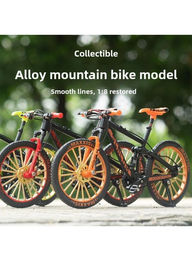 Alloy Bicycle Model Simulation Mountain Bike Speed Drop Car Road Bike Bicycle Ornaments Gift Toys Wholesale-Color:【color Box】 Shock Absorbing Mountain Bike Orange Black - Image 2