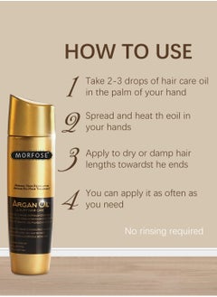 MORFOSE Argan Oil Luxury Hair Care, Hair Growth Essence to Restore Shine & Prevent Split Ends for Dry, Damaged Hair, Effective Unisex Hair Treatment, 100 ml  - Image 5