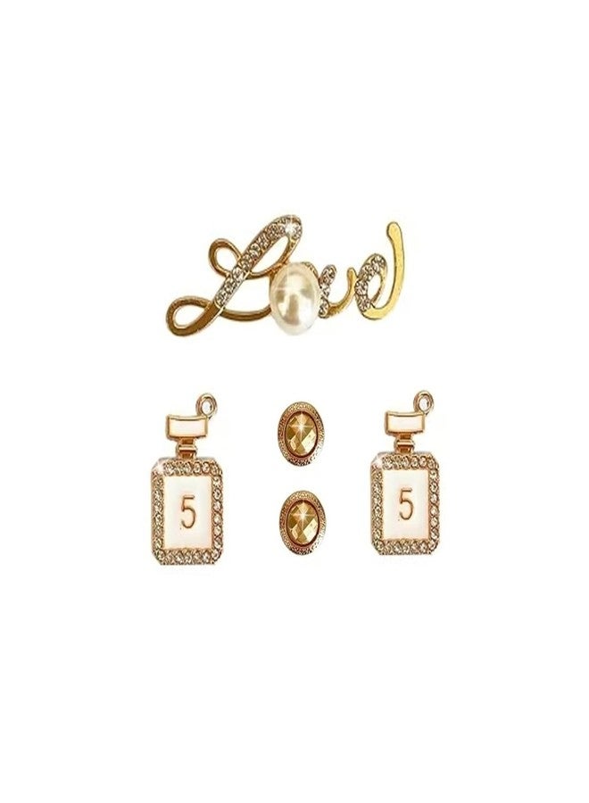 vshougou Bling and Letter Shoe Charms for Clog Decoration,Cute Charms Accessories for Gift, Bling-A, Pearl, No Gemstone - Image 2