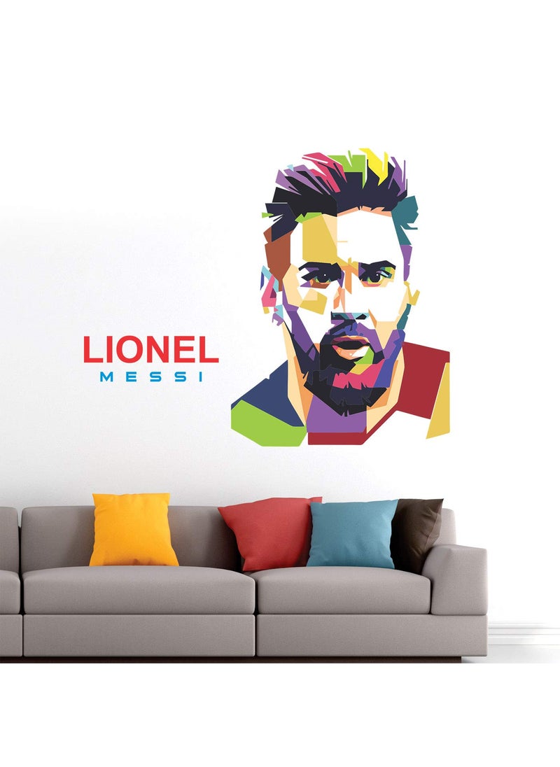 StickMe - StickMe 'Lionel Messi - Football - Sports - Inspiration - Colorful - Warp - Art - Creative Wall Sticker ' -SM587 (Multi Colour, Vinyl - 60cm X 60 cm) - Image 1