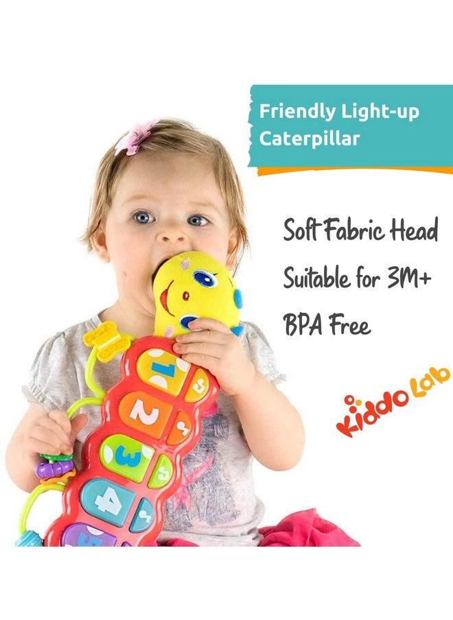 KiddoLab Lira Baby, W/Lights & Music, Spinner & Rings, Musical Caterpillar, Musical Baby Toys 3 Plus Months, Baby Caterpillar Toy, Baby Toy Caterpillar, Caterpillar Stuffed Animal Soft Head For Babies  - Image 5