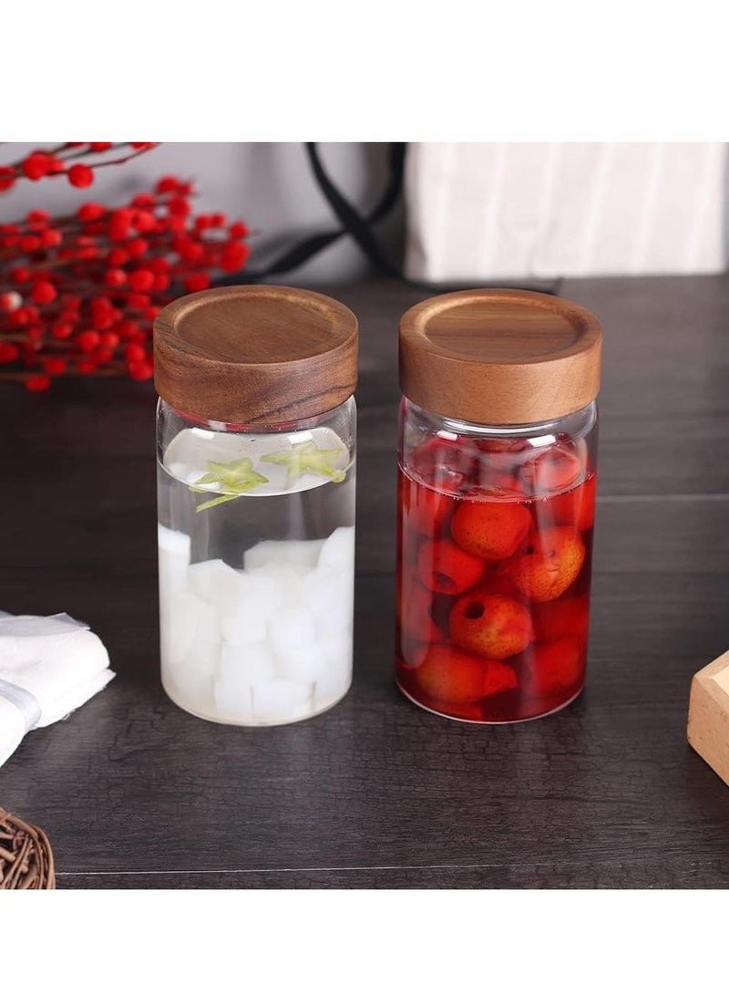 Generic - Glass Storage Jars with Lid, 20 OZ Kitchen Food Storage Jar, Glass Food Canisters for Candy, Cookie, Rice, Coffee Beans, Snacks, Spices, 2Pcs - Image 1