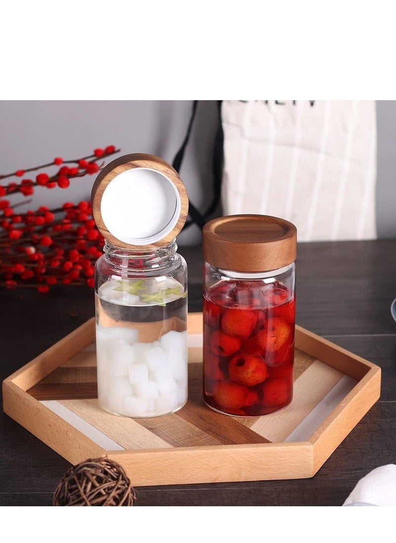 Generic - Glass Storage Jars with Lid, 20 OZ Kitchen Food Storage Jar, Glass Food Canisters for Candy, Cookie, Rice, Coffee Beans, Snacks, Spices, 2Pcs - Image 1