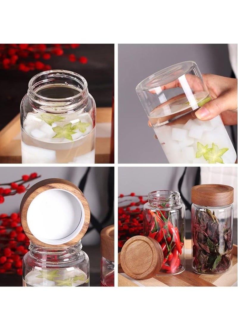 Generic - Glass Storage Jars with Lid, 20 OZ Kitchen Food Storage Jar, Glass Food Canisters for Candy, Cookie, Rice, Coffee Beans, Snacks, Spices, 2Pcs - Image 1