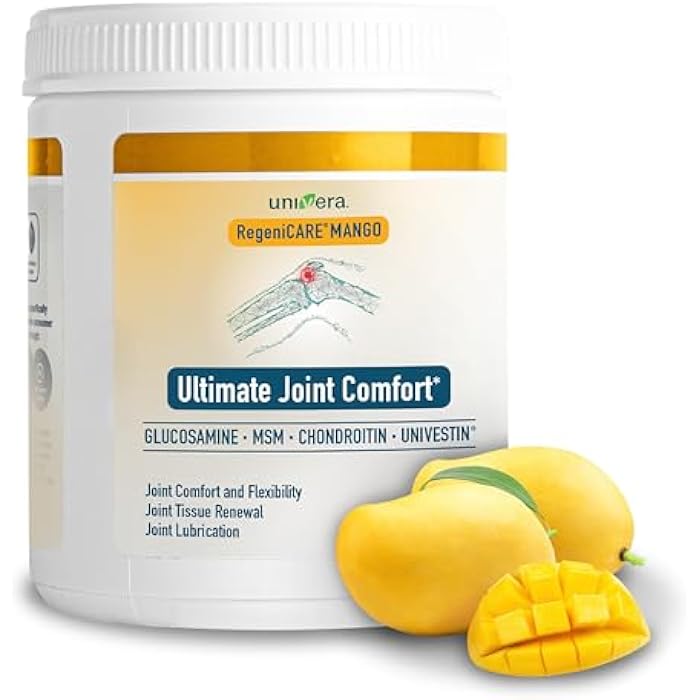 Univera RegeniCARE Canister, Glucosamine, Chondroitin, MSM, Univestin, Supports Joint Comfort + Mobility + Flexibility, 30-Day Supply (Mango Flavor) - Image 1