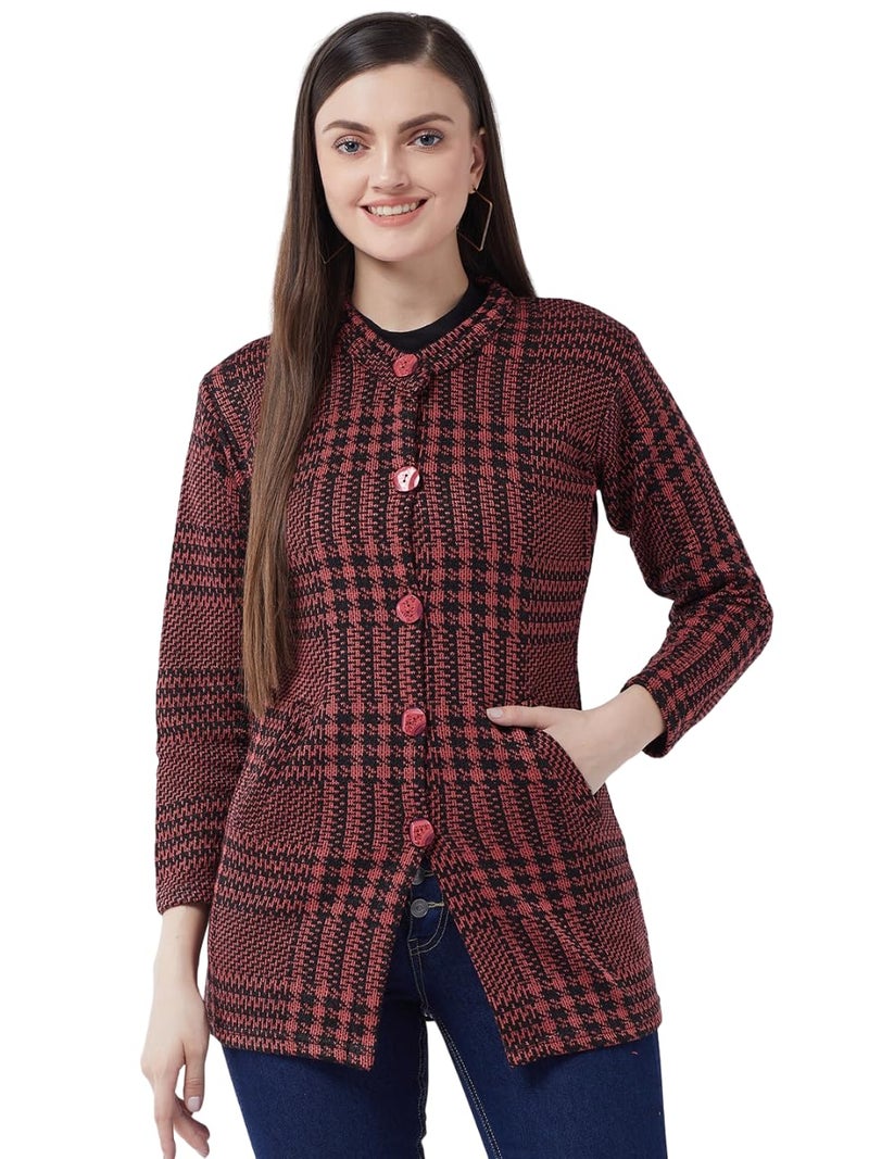 Pivl Women's Long Winter Acrylic Blend Sweater - Warmth and Style_Pink_2XL||Winterwear|| - Image 1