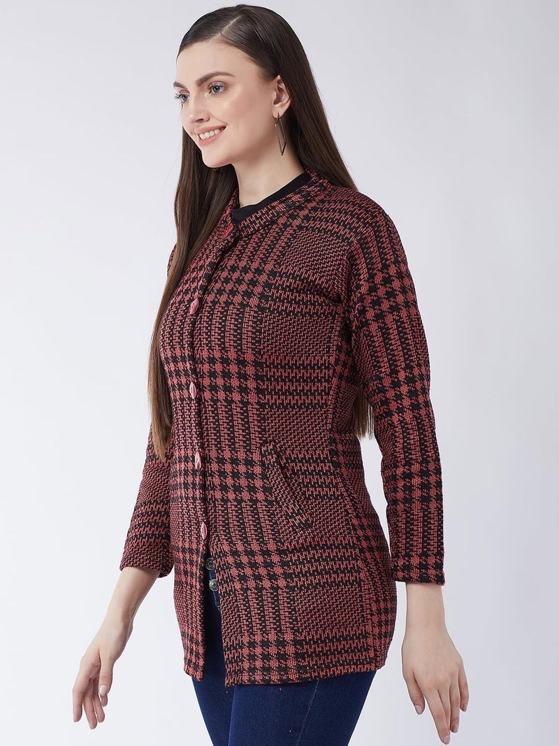 Pivl Women's Long Winter Acrylic Blend Sweater - Warmth and Style_Pink_2XL||Winterwear|| - Image 4