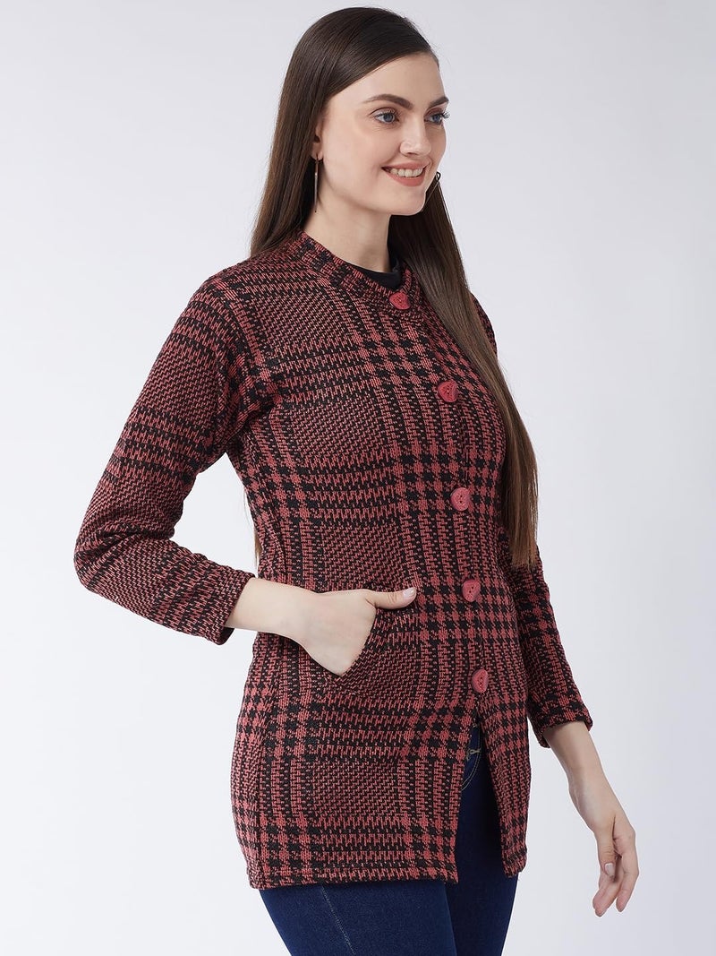 Pivl Women's Long Winter Acrylic Blend Sweater - Warmth and Style_Pink_2XL||Winterwear|| - Image 5