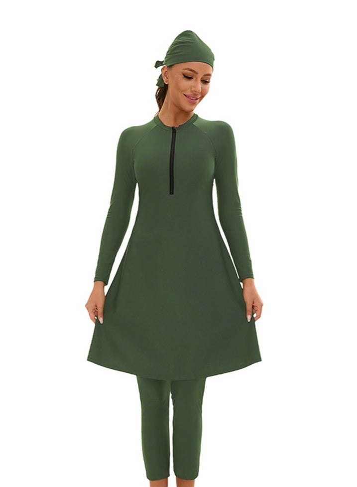 Al Aoyama Modest Muslim Swimwear for Women - Full Coverage Long Sleeve Burkini with swimming cap, Islamic Bathing Suit for Beach Pool Swimming - Image 1