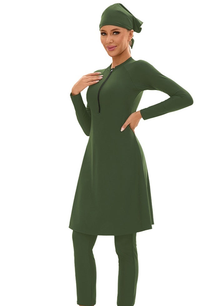 Al Aoyama Modest Muslim Swimwear for Women - Full Coverage Long Sleeve Burkini with swimming cap, Islamic Bathing Suit for Beach Pool Swimming - Image 2