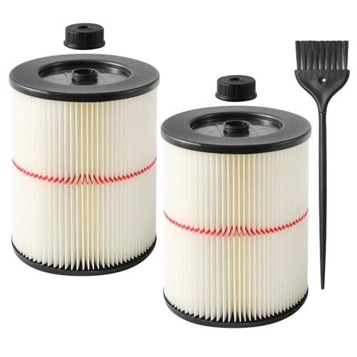 Gazeer 2 Pack Red Stripe Cartridge Filter Compatible with Craftsman 17816 9-17816 Wet Dry Vac fit 5 Gallon and Larger Vacuum Cleaner - Image 1