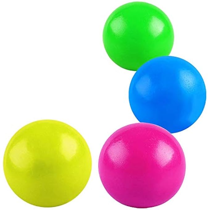 Labymos 4Pcs Stick Wall Balls Sticky orescent Ceiling Ball Target Ball -stress Decompression Toy - Image 1