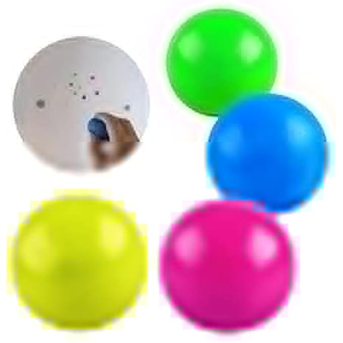 Labymos 4Pcs Stick Wall Balls Sticky orescent Ceiling Ball Target Ball -stress Decompression Toy - Image 3