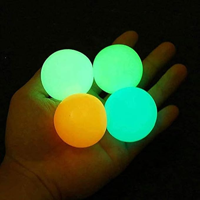 Labymos 4Pcs Stick Wall Balls Sticky orescent Ceiling Ball Target Ball -stress Decompression Toy - Image 5
