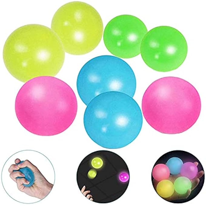 Labymos 4Pcs Stick Wall Balls Sticky orescent Ceiling Ball Target Ball -stress Decompression Toy - Image 2