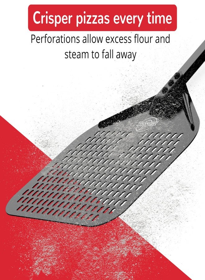 Senwosa Non-stick Pizza Peel 12 inch - Excellent Slide-Off & Easy Cleanup - Perforated Metal Base with Safe Ceramic Coating - Image 4