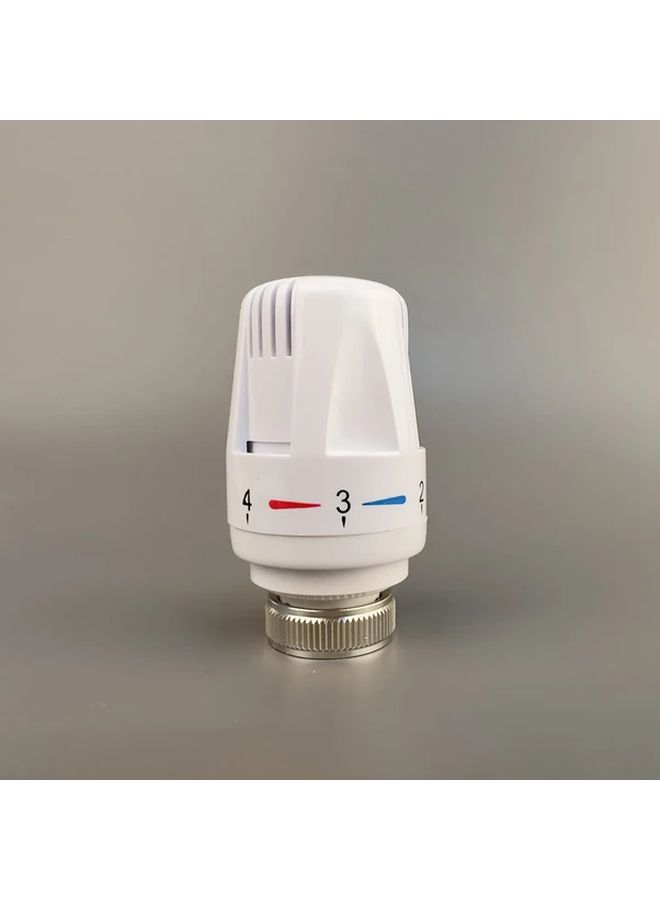 1pc Smart Thermostatic Radiator Valve Replacement Head M30x1.5 White ABS Easy Temperature Control With Red Blue Indicator No Power Required For Home And Office Heating Systems Automatic Temperature Regulation - Image 1
