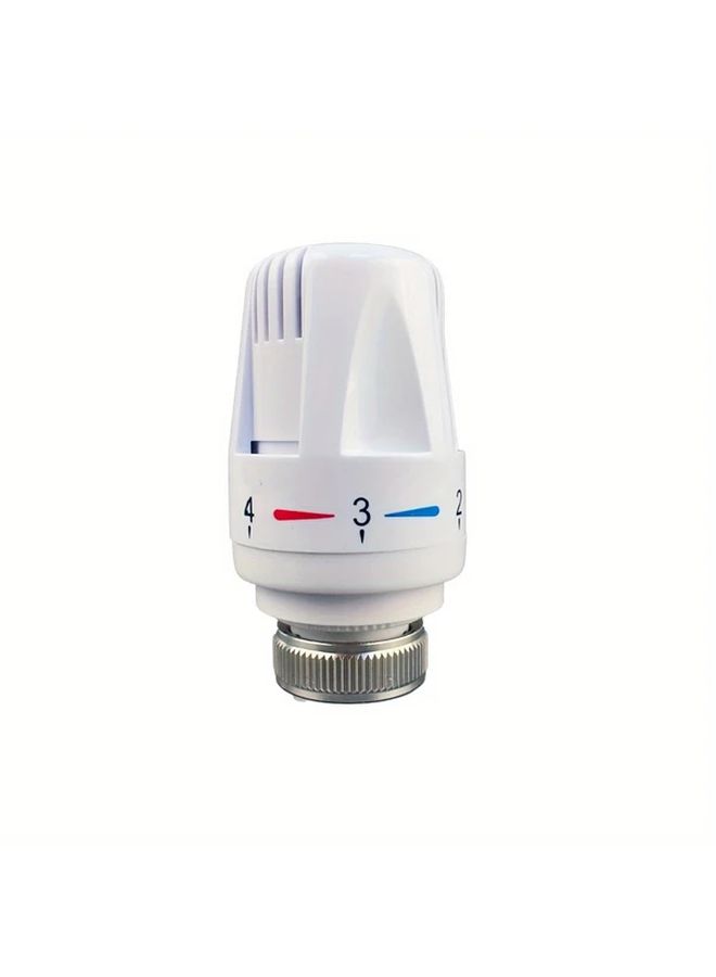 1pc Smart Thermostatic Radiator Valve Replacement Head M30x1.5 White ABS Easy Temperature Control With Red Blue Indicator No Power Required For Home And Office Heating Systems Automatic Temperature Regulation - Image 3