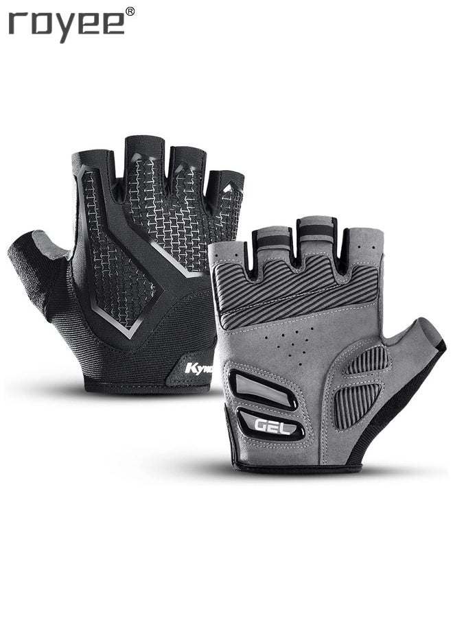 Royee - Summer Cycling Gloves Bike Gloves for Men and Women, Breathable Half Finger Mountain Bike Gloves, Liquid Silica Gel Pad Anti-Slip and Shock-Absorbing Bicycle Gloves - Image 1