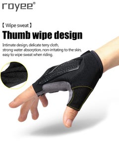 Royee Summer Cycling Gloves Bike Gloves for Men and Women, Breathable Half Finger Mountain Bike Gloves, Liquid Silica Gel Pad Anti-Slip and Shock-Absorbing Bicycle Gloves  - Image 5