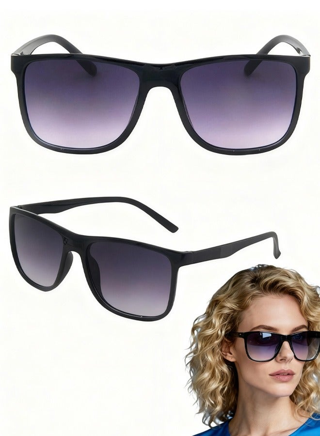 Trendy Retro Black Sunglasses for Women Men,  UV Protection Fashionable Sun Glasses - Image 1