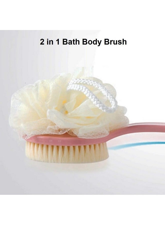 N M Z 2 in 1Loofah body brush/Back Body Bath Brush with Bristles and Loofah/Massage Brush For Men & Women (Multi Colour)(Pack of 1) - Image 3