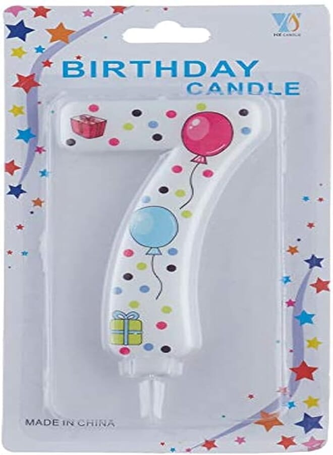 HX Number 7 Shaped Candle for Birthday Parties - Multi Color