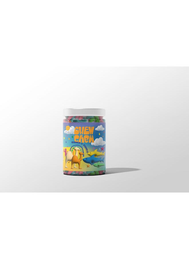 CHEW CHEW Gummy Camels and Sharks Jelly Candy Jar - 250 Grams 