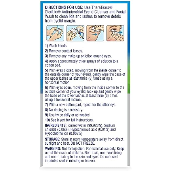 TheraTears SteriLid Antimicrobial Eyelid Cleanser and Face Wash, for Eye Care, 2 Fl Oz - Image 2