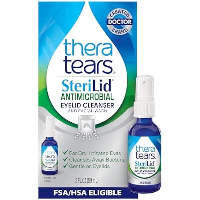 TheraTears SteriLid Antimicrobial Eyelid Cleanser and Face Wash, for Eye Care, 2 Fl Oz - Image 1