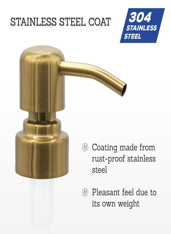 ALTGLAS Twin Pack - 2X Stainless Steel Soap Pump 'Zagreb' as Replacement for Liquid Hand Soap Dispensers (Brushed Gold) - Fits e.g. Jack Bottle - Image 3