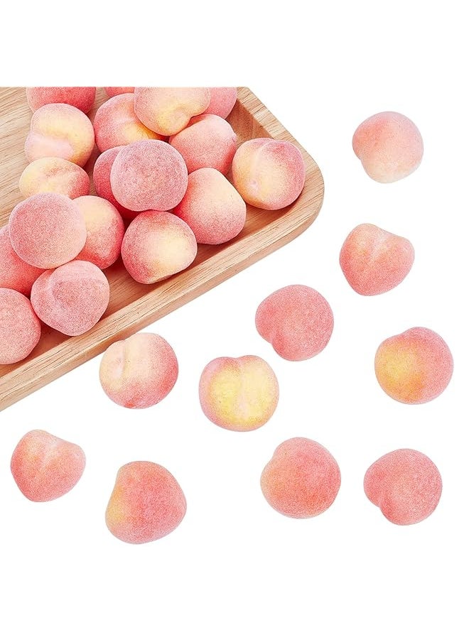 erorex 30Pcs Mini 1.3 Inch Artificial Fruit Peach Simulation Peach Realistic Fake Fruit Peach For Floral Arrangements Home Decor Home Kitchen Party Photography Prop Food Toy  - Image 1