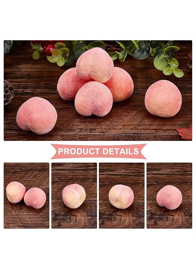 erorex 30Pcs Mini 1.3 Inch Artificial Fruit Peach Simulation Peach Realistic Fake Fruit Peach For Floral Arrangements Home Decor Home Kitchen Party Photography Prop Food Toy  - Image 3