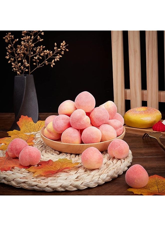 erorex 30Pcs Mini 1.3 Inch Artificial Fruit Peach Simulation Peach Realistic Fake Fruit Peach For Floral Arrangements Home Decor Home Kitchen Party Photography Prop Food Toy  - Image 4