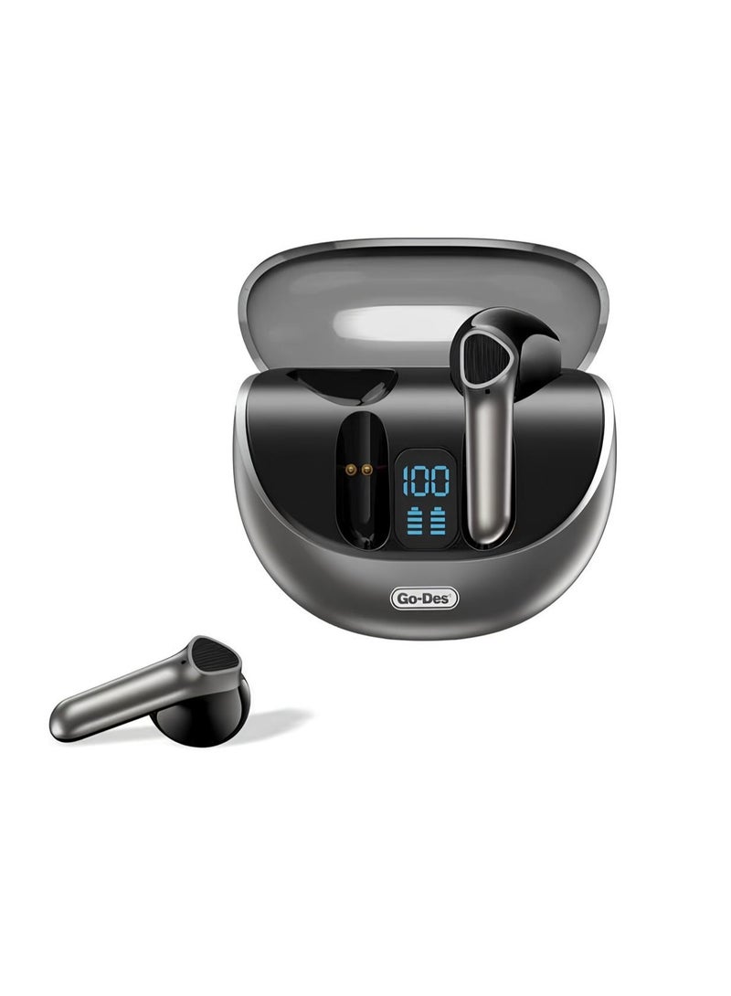 جو-ديز سماعات أذن GD-EP2033 TWS بلوتوث 5.3 مع تحكم باللمس وميكروفون عالي الدقة وشاشة رقمية وتقليل ضوضاء المكالمات وشحن من النوع C ووقت استخدام ممتد - Image 1